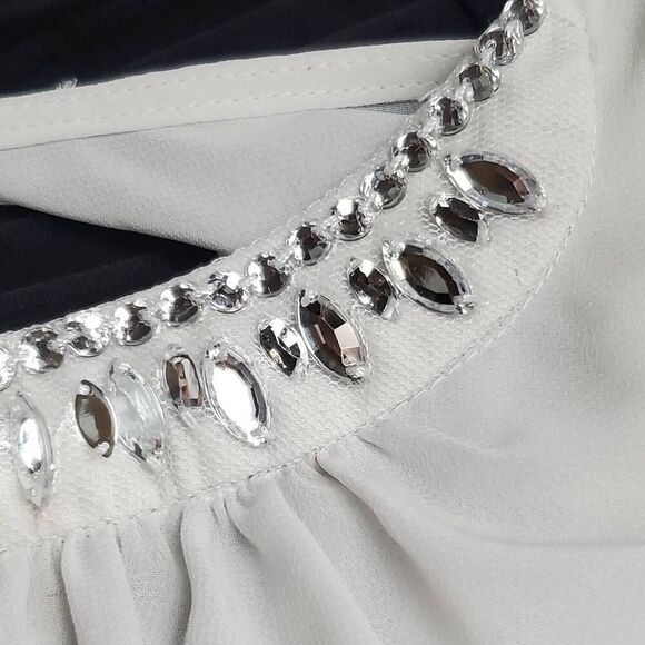 London Times 10 Black/White Fitted Dress - Picture 7 of 15